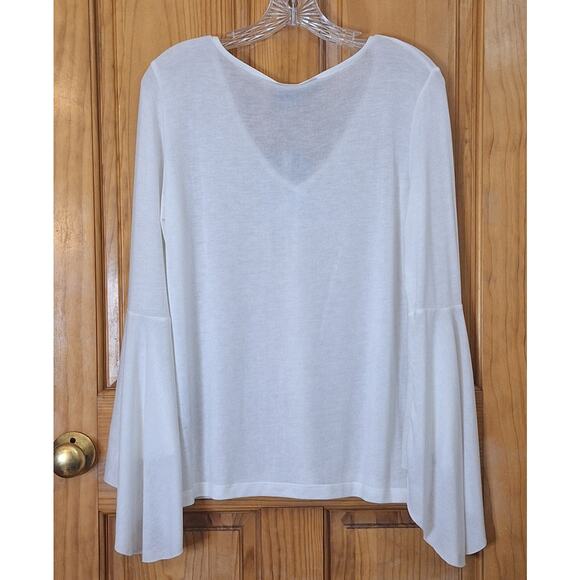 NWT Vero Moda Shirt Women Medium Bell Sleeve Knit Minimalist Neutral BohoChic - Picture 3 of 8